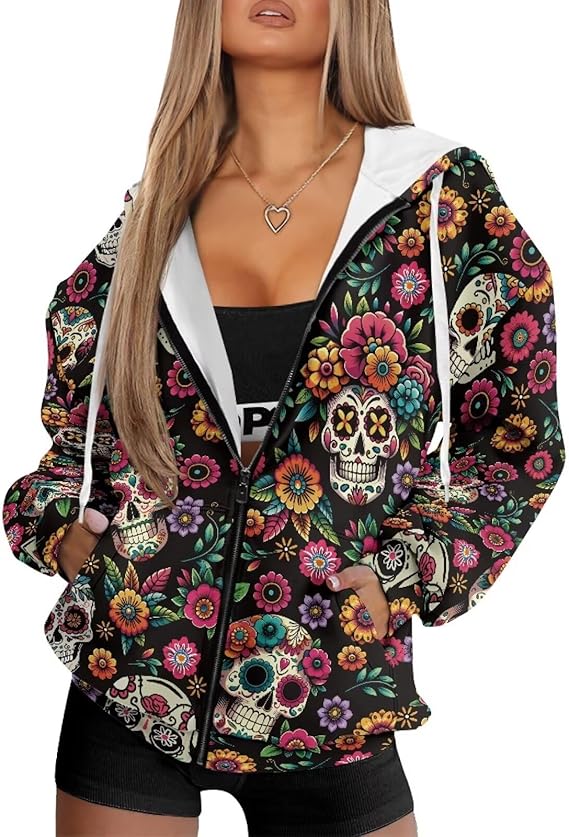 JUDENTIDOS - sugar skull hoodie mens