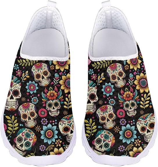 Glomenade - sugar skull sneakers womens