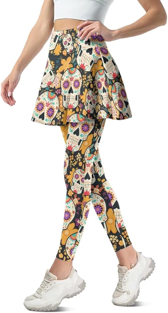 Daulesho - sugar skull leggings for women