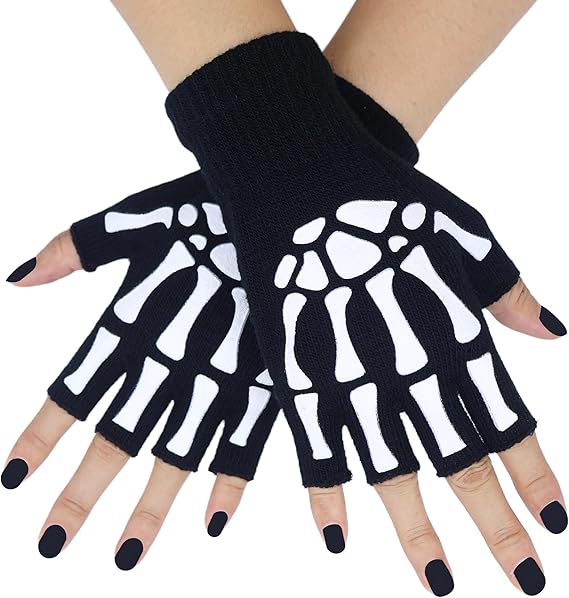 Drokenle - sugar skull winter gloves