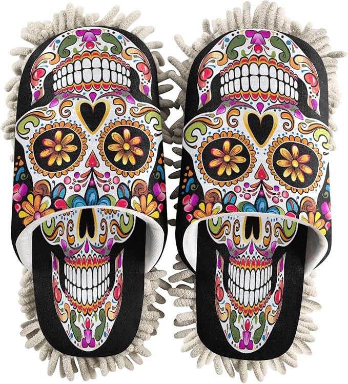 FLildon - sugar skull slippers womens