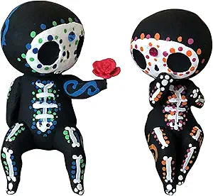 Sugar Skull Couple Statue, Sugar Skull Figurine,Resin Crafts Sugar Skull Decor,Skull Head Skeleton Figurine Statue Display Hand Crafts,Home Decor Collectible Figurines - sugar skull figurine collectible