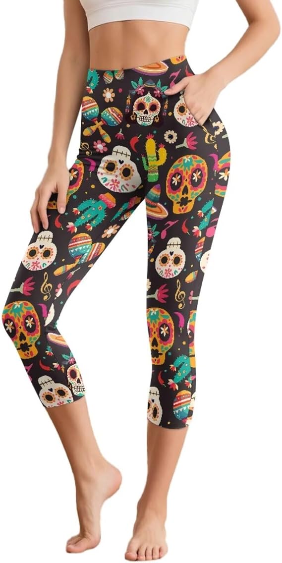 Irisjudy - sugar skull leggings for women