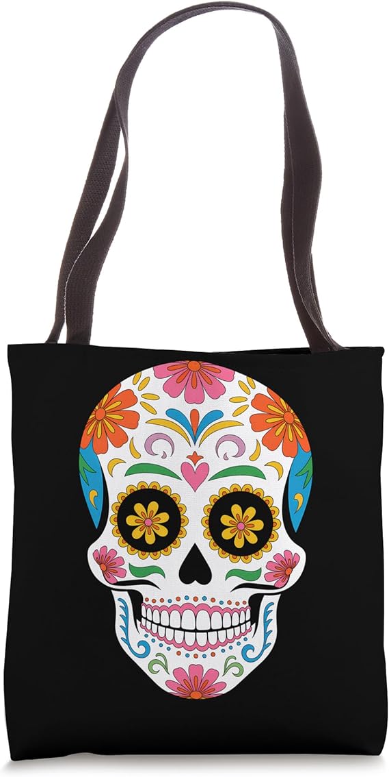 Sugar Skull Calavera Halloween Tote Bag - sugar skull handbags for sale