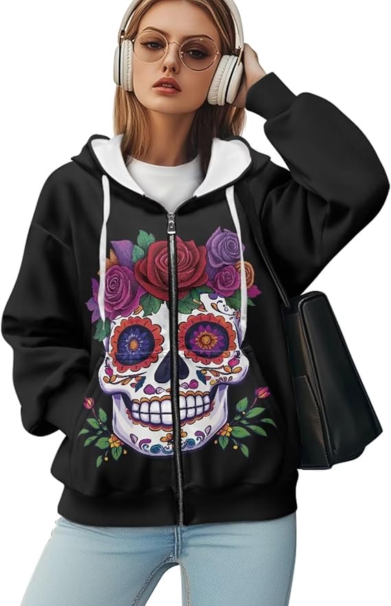 WELLFLYHOM - sugar skull coat womens