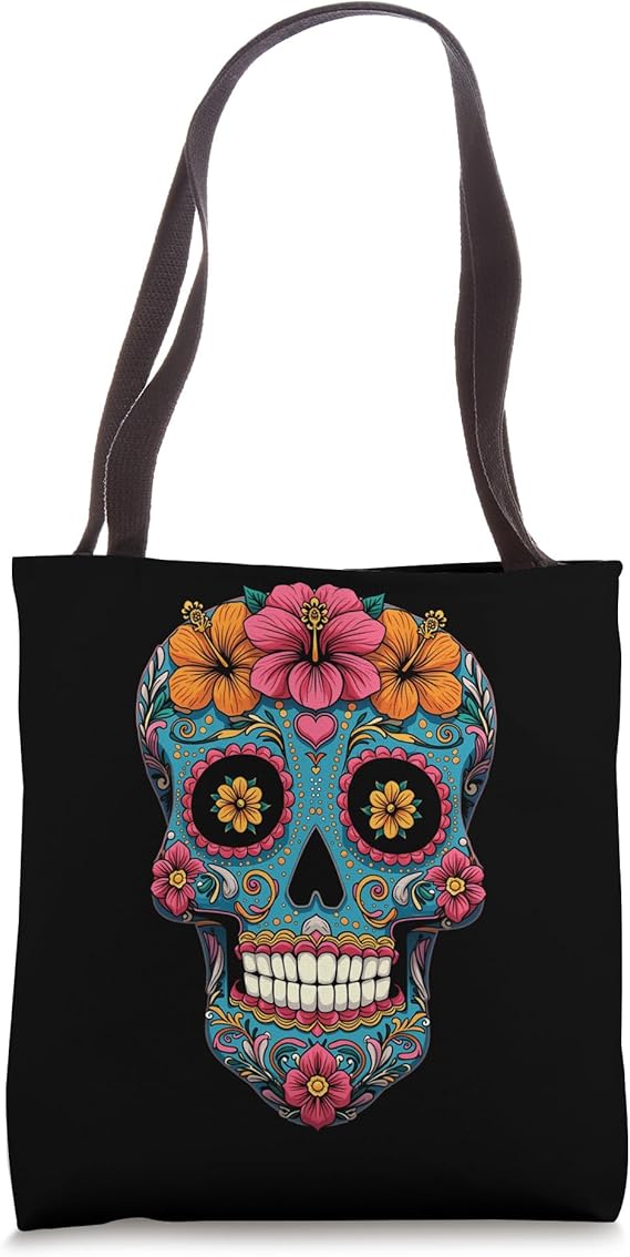 Sugar Skull Calavera Halloween Tote Bag - sugar skull handbags for sale