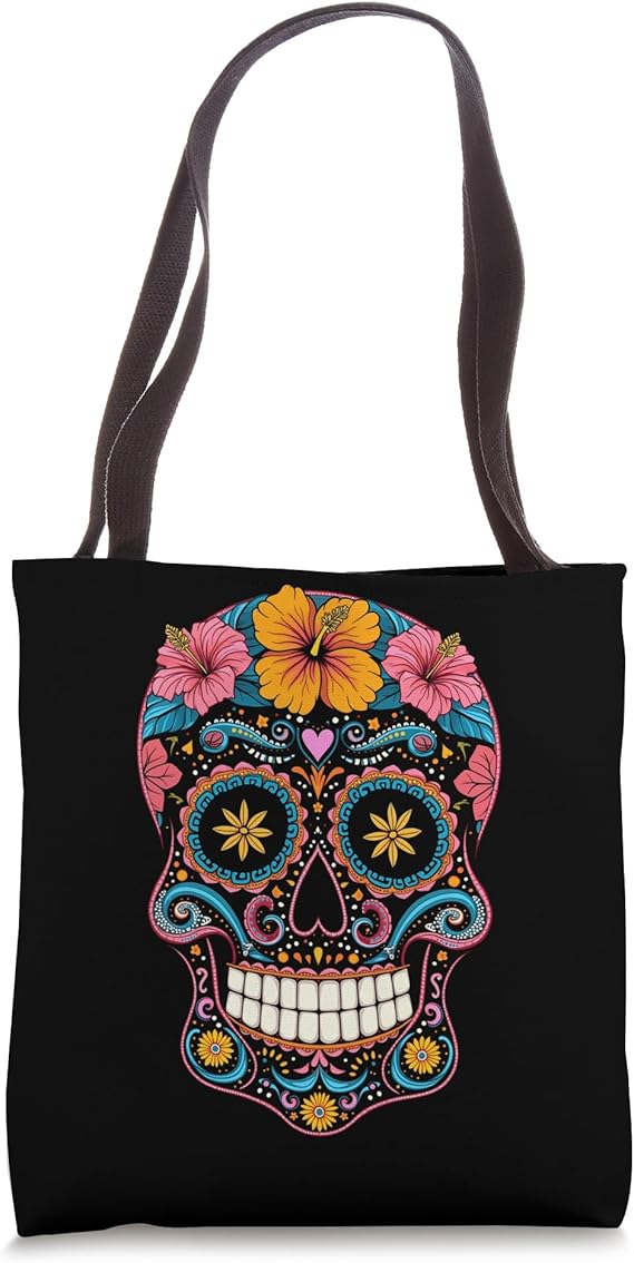 Halloween Sugar Skull Calavera Tote Bag - sugar skull handbags for sale