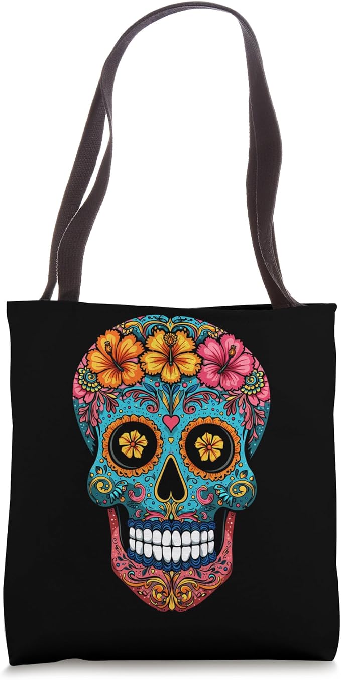Halloween Sugar Skull Calavera Tote Bag - sugar skull handbags for sale
