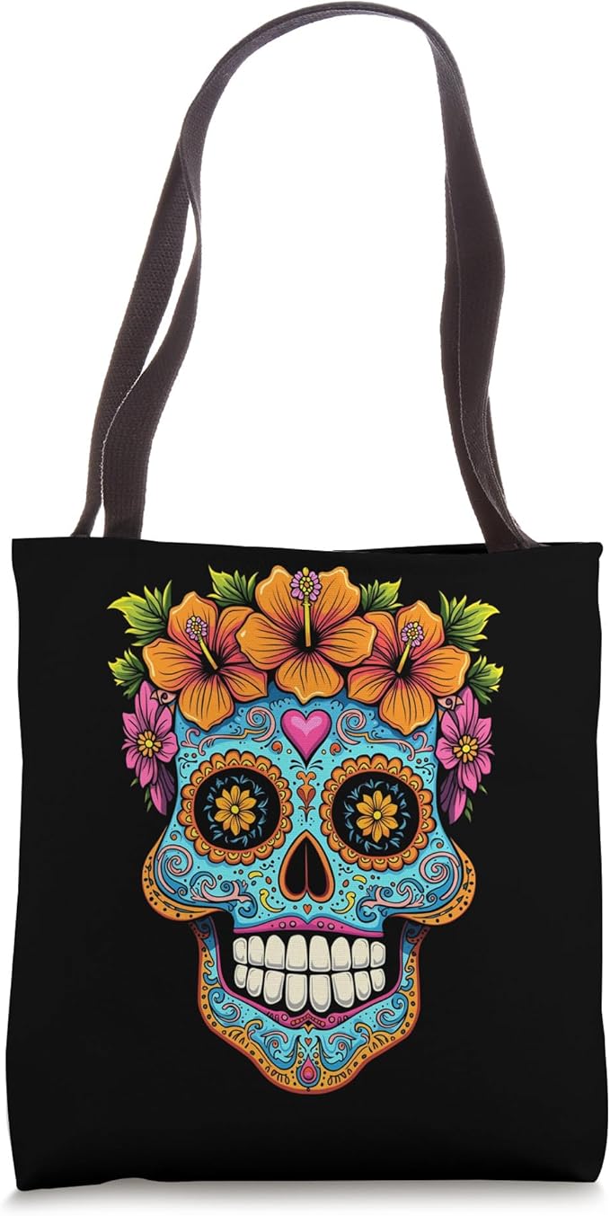Halloween Sugar Skull Calavera Tote Bag - sugar skull handbags for sale