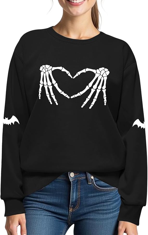 XLIEVO - sugar skull sweatshirt womens