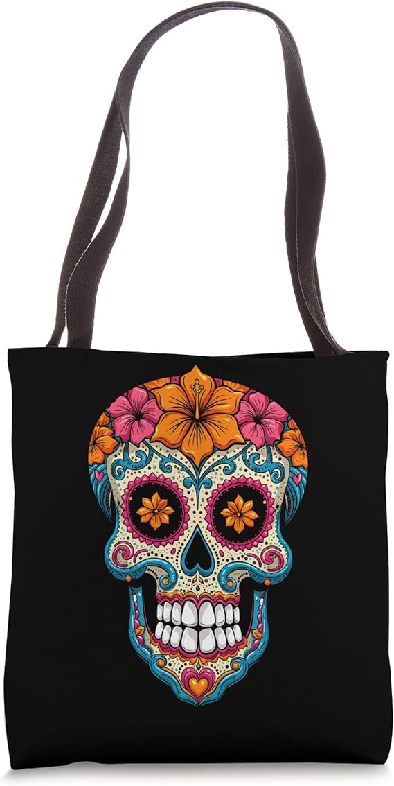 Halloween Sugar Skull Calavera Tote Bag - sugar skull handbags for sale