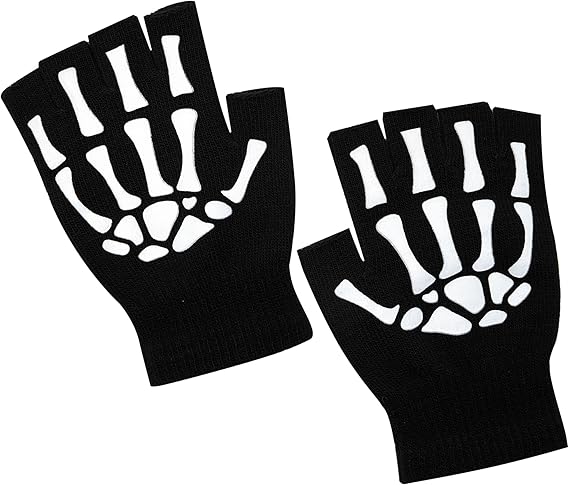 Playful cat - sugar skull winter gloves