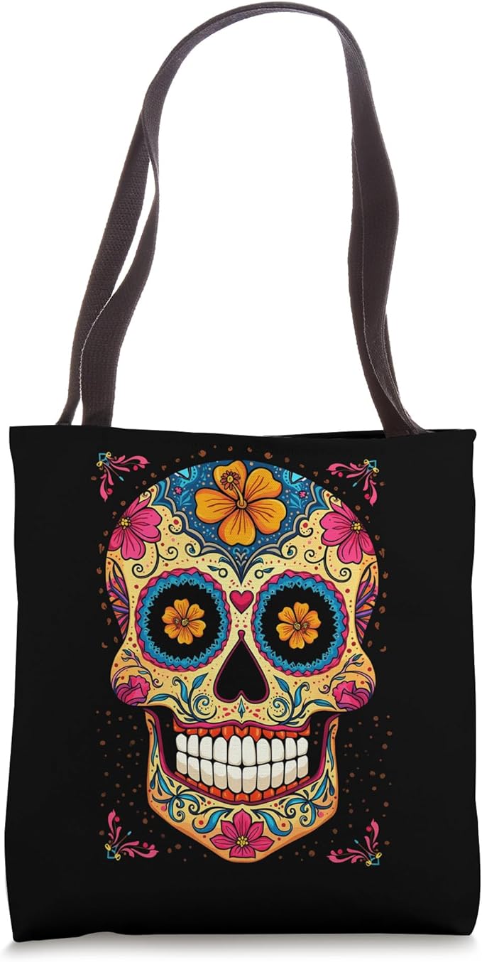 Halloween Sugar Skull Calavera Tote Bag - sugar skull handbags for sale