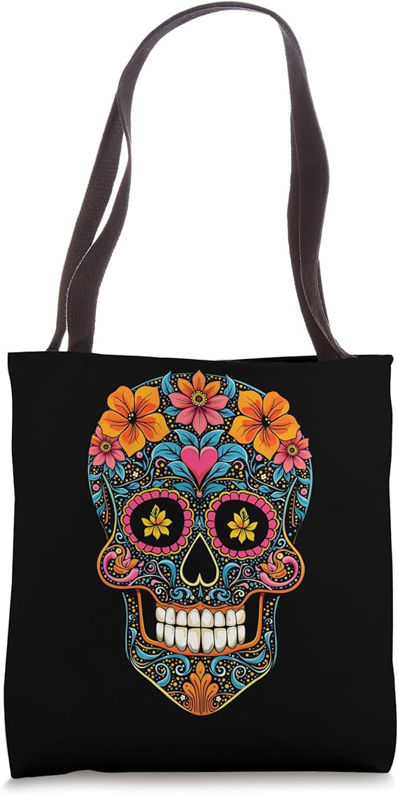 Halloween Sugar Skull Calavera Tote Bag - sugar skull handbags for sale
