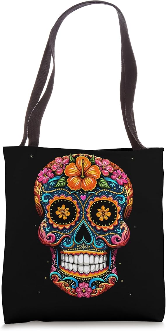 Halloween Sugar Skull Calavera Tote Bag - sugar skull handbags for sale
