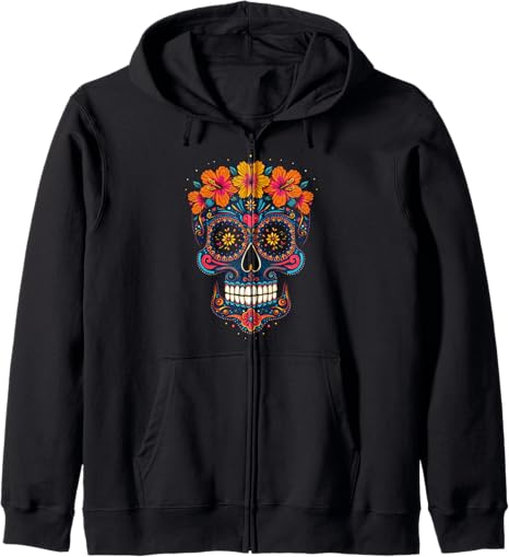 Halloween Sugar Skull Calavera Costume Tees - sugar skull zip up hoodie mens