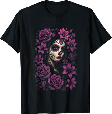 Dia de los Muertos Designs - sugar skull t-shirt womens