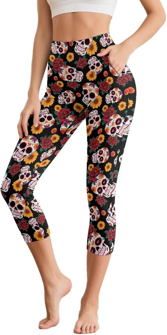 Irisjudy - sugar skull leggings for women