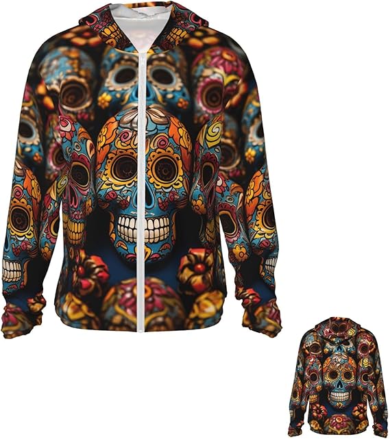 PPTHSNVB - sugar skull zip up hoodie mens