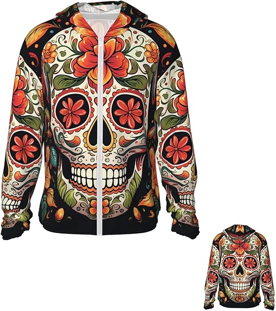 PPTHSNVB - sugar skull zip up hoodie mens