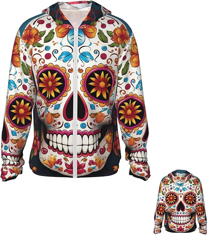 PPTHSNVB - sugar skull zip up hoodie mens