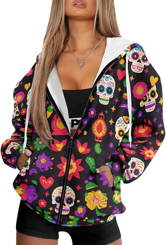 WELLFLYHOM - sugar skull coat womens
