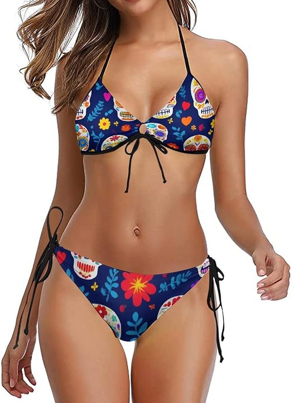 Meaudiwes - sugar skull bikini set