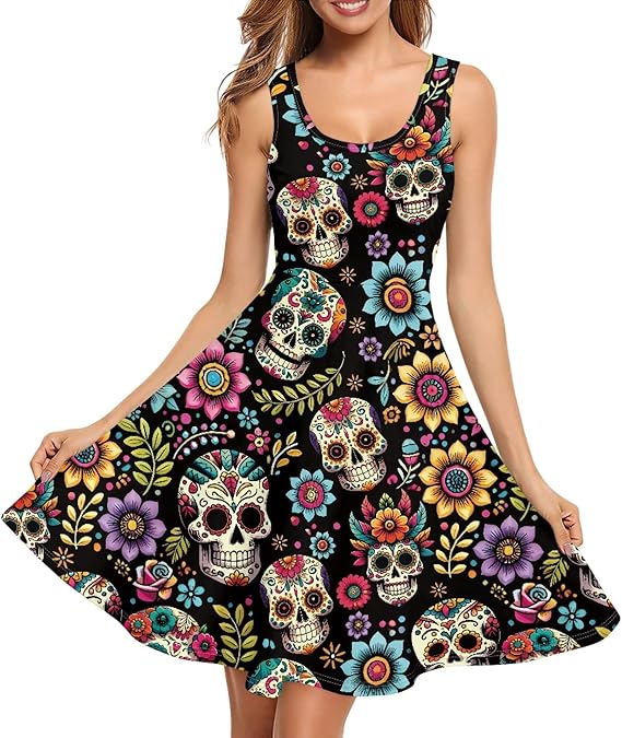 Cjfognsoa - sugar skull dress womens