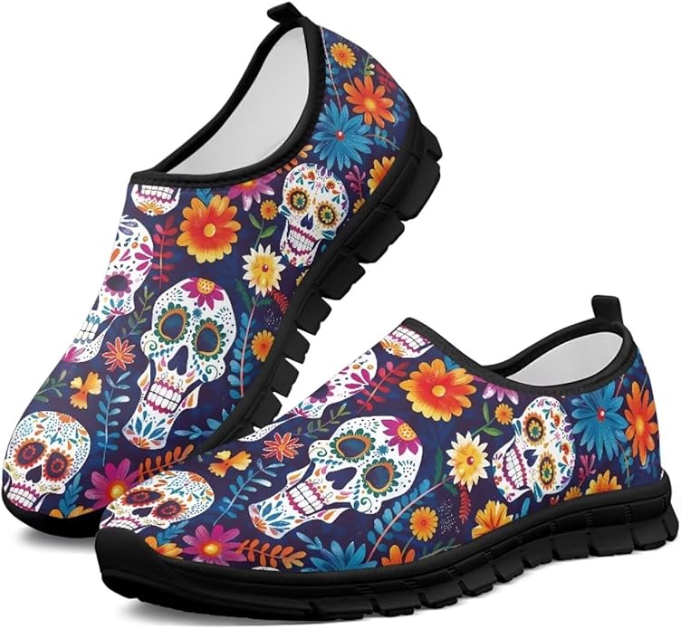 Glomenade - sugar skull sneakers womens