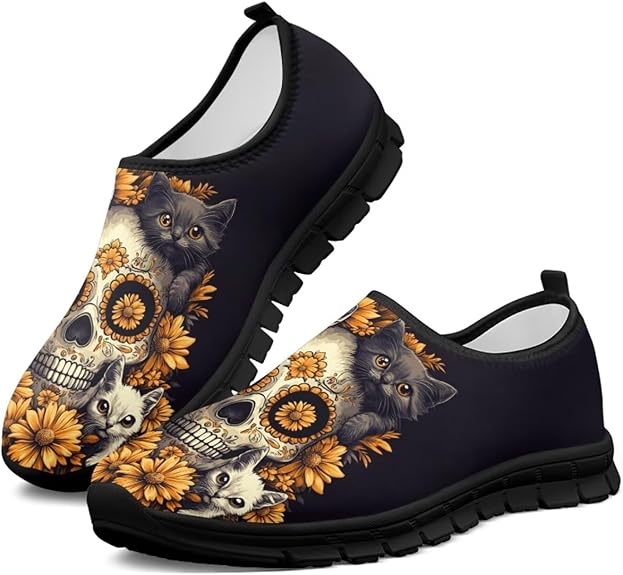 Glomenade - sugar skull sneakers womens