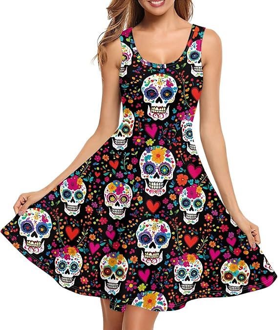 Cjfognsoa - sugar skull dress womens