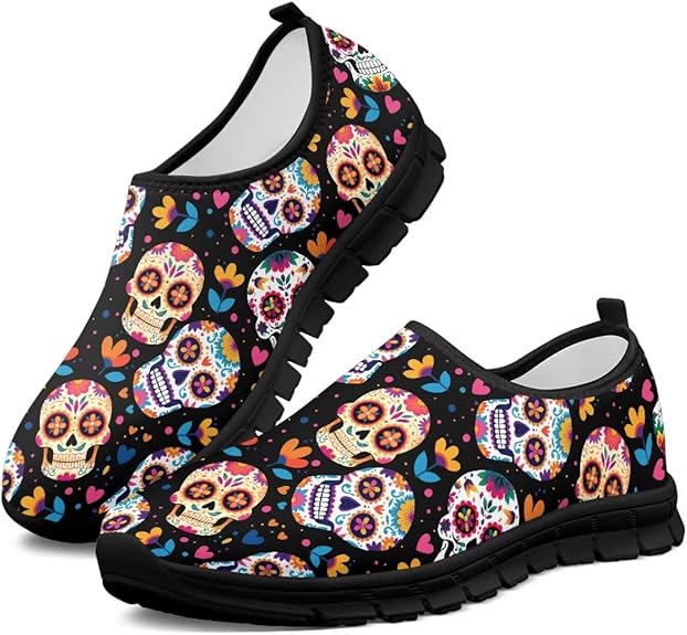 Glomenade - sugar skull sneakers womens