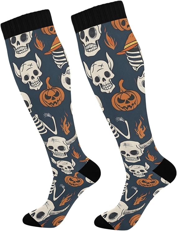 ALAZA - sugar skull socks womens