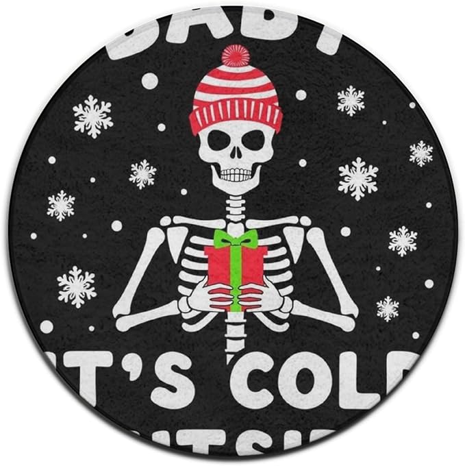 Large Home Decor Mat, Soft Round Yoga Carpet, Non Slip Machine Washable Home Office Circle Rug Christmas Skeleton Funny Sugar Skull - sugar skull yoga mat