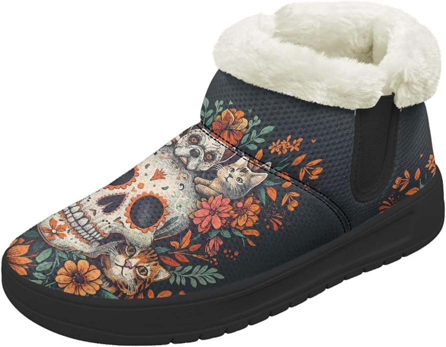 Binienty - sugar skull boots for women