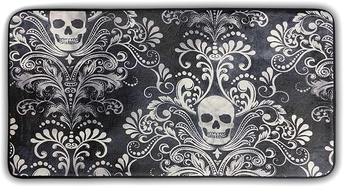 Halloween Kitchen Rugs Sugar Skull Rugs Decorations for Home Kitchen Bathroom Gothic Skeleton Runner Rug Washable Floor Door mat Area Rugs for Laundry Sink Standing Mat 39"x20" - sugar skull area rug
