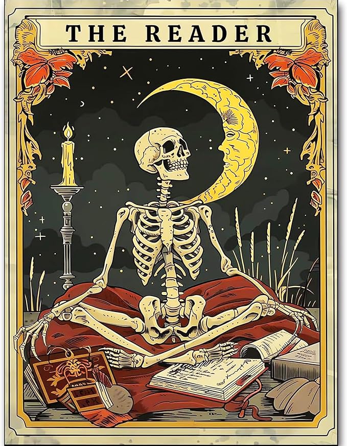 igoodom Sugar Skull Diamond Art Kits for Adults, Tarot Skull Diamond Painting Kit, Full Drill Round Diamond Art Kits, DIY Gem Art and Crafts for Home Wall Decor Gift 12x16inch - sugar skull canvas wall art