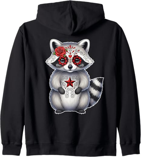 Sugar Skull Animal Halloween for Women Kids Men - sugar skull zip up hoodie mens