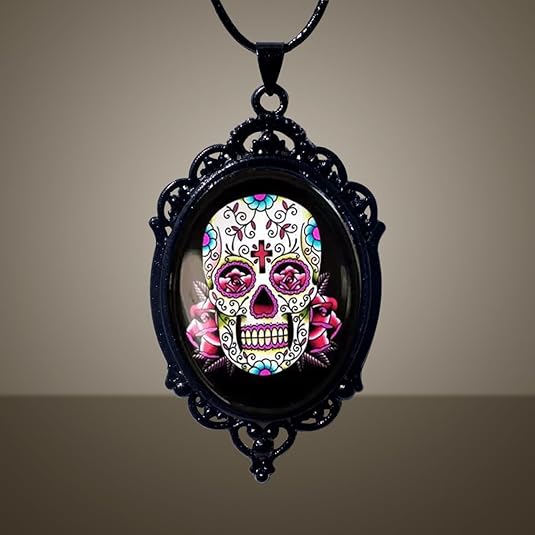 Bohemian Life Tree Necklace, Victorian Choker Necklace Vintage Jewelry Gift Accessories 2 - sugar skull wine glass