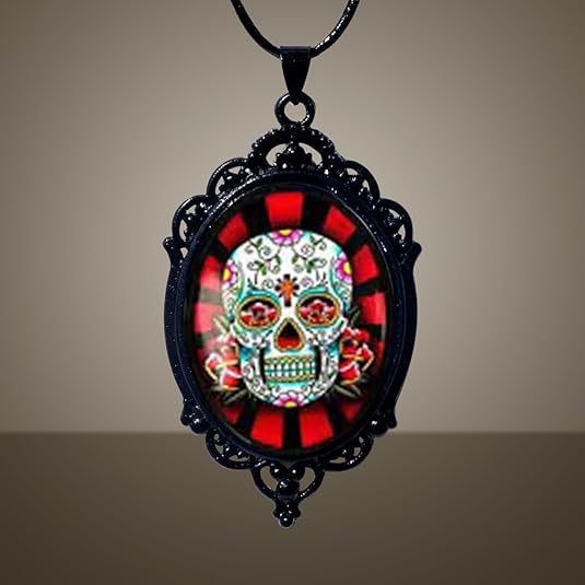 Bohemian Life Tree Necklace, Victorian Choker Necklace Vintage Jewelry Gift Accessories 3 - sugar skull wine glass