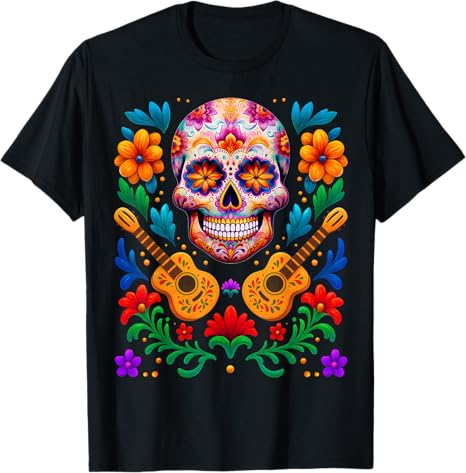 De Los Muertos Sugar Skull Day The Dead Shirts - sugar skull t-shirt womens