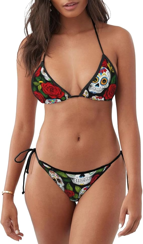 WOEZKEX - sugar skull bikini set