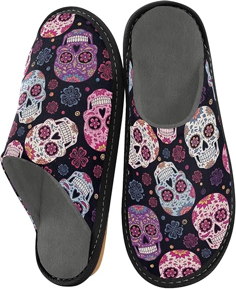 ODAWA - sugar skull slippers womens