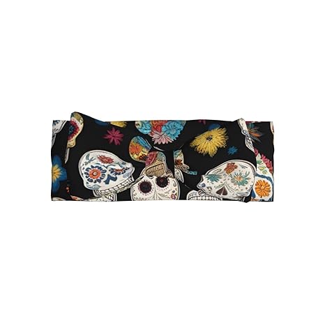 sugar skulls Pattern Baby Bow Headband Super Stretchy Soft Bows Hair Accessories for Newborn Infants Toddlers Kids Girls - sugar skull flower crown