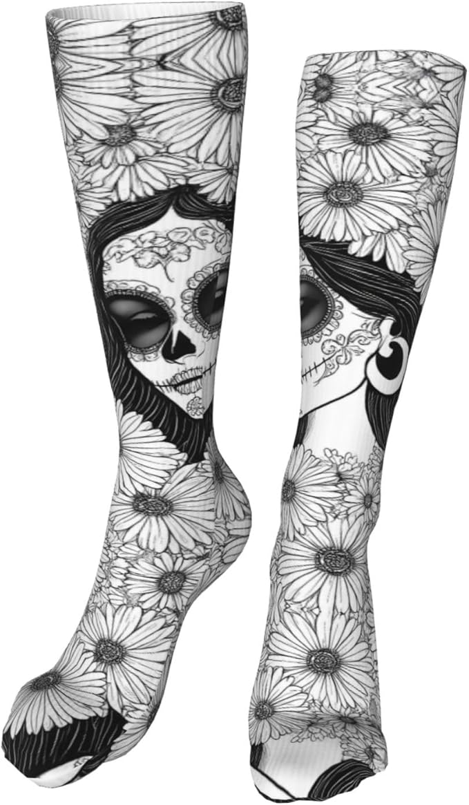 Qewfoju - sugar skull boots for women