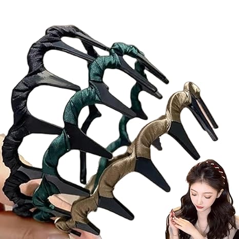 3Pack Vintage High Cranium Artificial Hairband, Retro High Skull Headband for Women's Hair Hairband,Non-Slip HairBand with Teeth,Vintage Elegant Hair Accessories for Wedding Party (Simple, One Size) - sugar skull flower crown