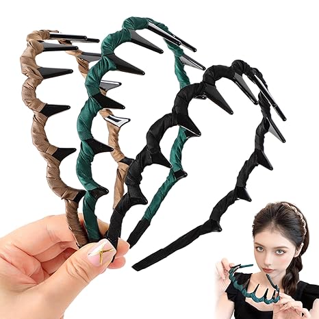 Retro High Skull Headband, 3PCS High Cranium Headbands for Women, Reversible Headband with Teeth, Fashion Accessories for Women, Girls Headbands for Elegant Daily Wear - sugar skull flower crown