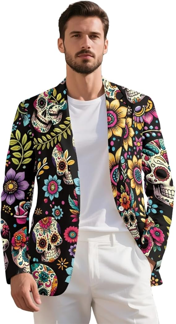 Cjfognsoa - sugar skull long sleeve shirt mens