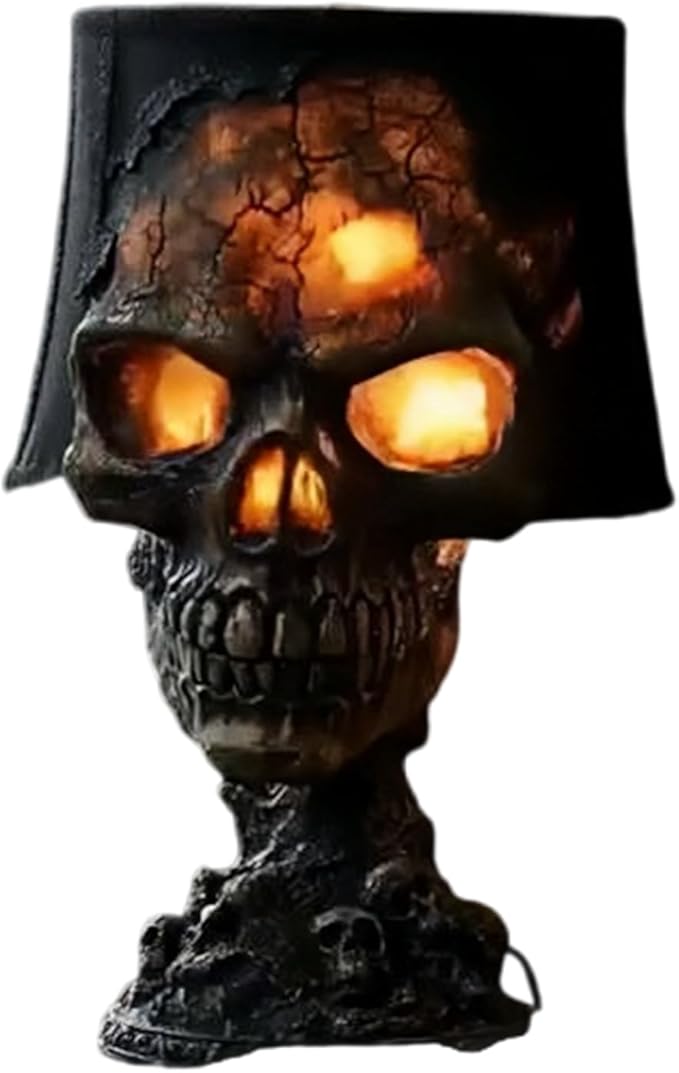 1PC Skull Lamp,Human Light Night, Night,Gothic Stone,Festival Decorations,for Party and Home Horror Decor,Living Room,Bedroom - sugar skull table lamp