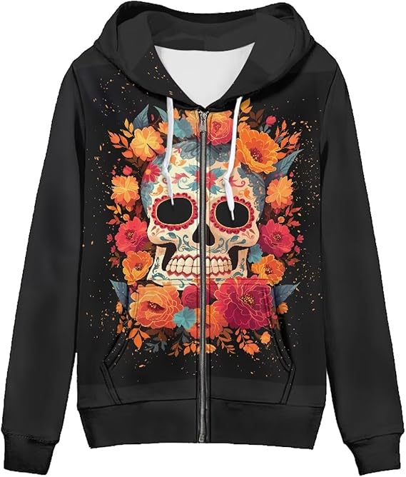 GETELINSENG - sugar skull hoodie mens